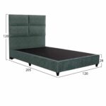 ΚΡΕΒΑΤΙ MILO ΑΠΟ ΠΡΑΣΙΝΟ ΥΦΑΣΜΑ τύπου NUBUCK HM646.27 ΓΙΑ ΣΤΡΩΜΑ 120x200 εκ. - Image 3
