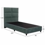 ΚΡΕΒΑΤΙ MILO ΑΠΟ ΠΡΑΣΙΝΟ ΥΦΑΣΜΑ τύπου NUBUCK HM652.27 ΓΙΑ ΣΤΡΩΜΑ 90x200 εκ. - Image 3