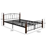 ΚΡΕΒΑΤΙ ΔΙΠΛΟ SUZIE HM585 ΓΙΑ ΣΤΡΩΜΑ 150x200 εκ. ΜΕΤΑΛΛΟ ΞΥΛΟ - Image 3
