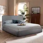 ΚΡΕΒΑΤΙ ΔΙΠΛΟ ΜΕ ΑΠΟΘ.ΧΩΡΟ & ΣΤΡΩΜΑ ALLIE HM21170 ΓΚΡΙ ΥΦΑΣΜΑ--ΓΙΑ 160x200εκ - Image 2