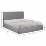 ΚΡΕΒΑΤΙ ΔΙΠΛΟ & ΣΤΡΩΜΑ ALLIE HM21273.01 ΓΚΡΙ ΥΦΑΣΜΑ ΜΕ ΑΠΟΘ.ΧΩΡΟ--ΓΙΑ 160x200 εκ. - Image 3