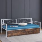 ΚΡΕΒΑΤΙ-ΚΑΝΑΠΕΣ BERNIE HM21121.01 ΛΕΥΚΟΣ ΜΕΤΑΛ.ΣΚΕΛΕΤΟΣ & 2 ΣΥΡΤΑΡΙΑ- ΓΙΑ 190x90εκ. - Image 2