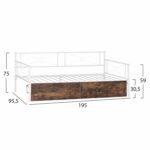 ΚΡΕΒΑΤΙ-ΚΑΝΑΠΕΣ BERNIE HM21121.01 ΛΕΥΚΟΣ ΜΕΤΑΛ.ΣΚΕΛΕΤΟΣ & 2 ΣΥΡΤΑΡΙΑ- ΓΙΑ 190x90εκ. - Image 3