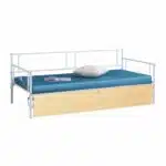 ΚΡΕΒΑΤΙ-ΚΑΝΑΠΕΣ BERNIE HM21121.02 ΛΕΥΚΟ ΜΕΤΑΛΛΟ & 2 SONAMA ΣΥΡΤΑΡΙΑ- ΓΙΑ 190x90εκ.