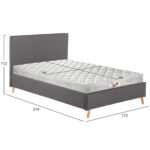 ΚΡΕΒΑΤΙ ΜΕ ΣΤΡΩΜΑ INDRA HM21280.01 ΓΚΡΙ ΥΦΑΣΜΑ--ΓΙΑ 160x200εκ - Image 3