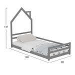 ΚΡΕΒΑΤΙ ΠΑΙΔΙΚΟ HOUSER HM676.05 τ.MONTESSORI ΞΥΛΟ ΠΕΥΚΟ ΓΚΡΙ- 190x90εκ - Image 3