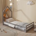ΚΡΕΒΑΤΙ ΠΑΙΔΙΚΟ HOUSER HM676.05 τ.MONTESSORI ΞΥΛΟ ΠΕΥΚΟ ΓΚΡΙ- 190x90εκ - Image 4