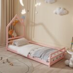 ΚΡΕΒΑΤΙ ΠΑΙΔΙΚΟ HOUSER HM676.06 τ.MONTESSORI ΞΥΛΟ ΠΕΥΚΟ ΡΟΖ- 190x90εκ - Image 2