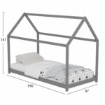 ΚΡΕΒΑΤΙ ΠΑΙΔΙΚΟ PEPE HM677.05 τ.MONTESSORI ΞΥΛΟ ΠΕΥΚΟ ΓΚΡΙ- 190x90εκ - Image 3