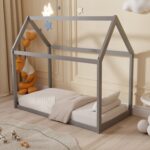 ΚΡΕΒΑΤΙ ΠΑΙΔΙΚΟ PEPE HM678.05 τ.MONTESSORI ΞΥΛΟ ΠΕΥΚΟ ΓΚΡΙ- 140x70εκ - Image 2