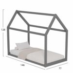 ΚΡΕΒΑΤΙ ΠΑΙΔΙΚΟ PEPE HM678.05 τ.MONTESSORI ΞΥΛΟ ΠΕΥΚΟ ΓΚΡΙ- 140x70εκ - Image 3