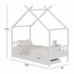 ΚΡΕΒΑΤΙ ΠΑΙΔΙΚΟ KLARICE HM680.03 τ.MONTESSORI-2 ΣΥΡΤΑΡΙΑ-ΞΥΛΟ ΠΕΥΚΟΥ ΛΕΥΚΟ-190x90εκ - Image 3