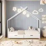 ΚΡΕΒΑΤΙ ΠΑΙΔΙΚΟ KLARICE HM680.03 τ.MONTESSORI-2 ΣΥΡΤΑΡΙΑ-ΞΥΛΟ ΠΕΥΚΟΥ ΛΕΥΚΟ-190x90εκ - Image 5