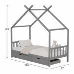 ΚΡΕΒΑΤΙ ΠΑΙΔΙΚΟ KLARICE HM680.05 τ.MONTESSORI-2 ΣΥΡΤΑΡΙΑ- ΞΥΛΟ ΠΕΥΚΟΥ ΓΚΡΙ-190x90εκ - Image 3