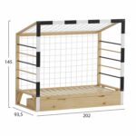 ΚΡΕΒΑΤΙ ΠΑΙΔΙΚΟ τ.MONTESSORI ΜΕ ΣΥΡΤΑΡΙ GOALIE HM700 ΞΥΛΟ ΠΕΥΚΟΥ ΦΥΣΙΚΟ-ΛΕΥΚΟ-ΜΑΥΡΟ- 190x90εκ - Image 3
