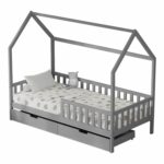 ΚΡΕΒΑΤΙ ΠΑΙΔΙΚΟ ΜΕ ΣΥΡΤΑΡΙΑ PHYLLIS HM724.05 τ.MONTESSORI ΓΚΡΙ 196x97x161Υεκ.