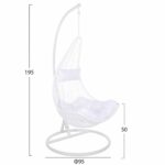 ΚΡΕΜΑΣΤΗ ΠΟΛΥΘΡΟΝΑ ΦΩΛΙΑ MILLIE HM5996.03 ΜΕΤΑΛΛΟ-ΣΥΝΘ.RATTAN ΛΕΥΚΟ Φ95x195Υεκ. - Image 2