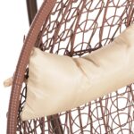 ΚΡΕΜΑΣΤΗ ΠΟΛΥΘΡΟΝΑ ΦΩΛΙΑ MILLIE HM5996.05 ΜΕΤΑΛΛΟ ΚΑΦΕ-ΣΥΝΘ.RATTAN ΚΑΦΕ Φ95x195Υεκ. - Image 7