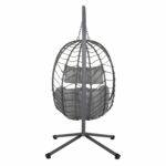 ΚΡΕΜΑΣΤΗ ΠΟΛΥΘΡΟΝΑ ΦΩΛΙΑ MILLIE HM5997.10 ΜΕΤΑΛΛΟ-ΣΥΝΘ.RATTAN ΓΚΡΙ 90x75x190Υεκ. - Image 6