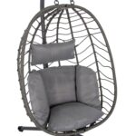 ΚΡΕΜΑΣΤΗ ΠΟΛΥΘΡΟΝΑ ΦΩΛΙΑ MILLIE HM5997.10 ΜΕΤΑΛΛΟ-ΣΥΝΘ.RATTAN ΓΚΡΙ 90x75x190Υεκ. - Image 7