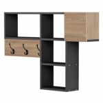 ΚΡΕΜΑΣΤΡΑ ΕΙΣΟΔΟΥ ΜΕ ΡΑΦΙΑ HARLAN HM8973.11 ΜΕΛΑΜΙΝΗ ΣΕ SONAMA-ΓΚΡΙ 99,5x15x61Υεκ. - Image 4