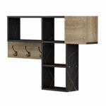 ΚΡΕΜΑΣΤΡΑ ΕΙΣΟΔΟΥ ΜΕ ΡΑΦΙΑ HARLAN HM8973.13 ΜΕΛΑΜΙΝΗ ΣΕ ΦΥΣΙΚΟ-ΜΑΥΡΟ ΜΑΡΜΑΡΟ 99,5x15x61Υεκ - Image 4