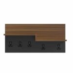 ΚΡΕΜΑΣΤΡΑ ΕΙΣΟΔΟΥ & ΡΑΦΙ NYDA HM18079.02 ΜΕΛΑΜΙΝΗ ΚΑΡΥΔΙ-ΜΑΥΡΟ 65x13.2x31Υεκ. - Image 4