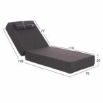 ΜΑΞΙΛΑΡΙ ΞΑΠΛΩΣΤΡΑΣ KIHEI HM21094.03 OLEFIN ΣΚΟΥΡΟ ΓΚΡΙ ΜΕ FOAM 198x70x20Υεκ - Image 2
