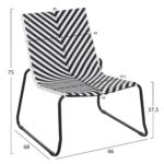 ΜΕΤΑΛΛΙΚΗ ΚΑΡΕΚΛΑ PONY HM6082 ΜΑΥΡΟ & ΑΣΠΡΟ ΣΥΝΘ.RATTAN 66x68x75Υεκ. - Image 2
