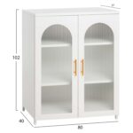 ΜΕΤΑΛΛΙΚΟ ΝΤΟΥΛΑΠΙ ΒΙΤΡΙΝΑ CARIL HM9571.02 ΛΕΥΚΟ 80x37-40x102Yεκ. - Image 2