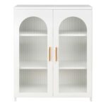 ΜΕΤΑΛΛΙΚΟ ΝΤΟΥΛΑΠΙ ΒΙΤΡΙΝΑ CARIL HM9571.02 ΛΕΥΚΟ 80x37-40x102Yεκ. - Image 4