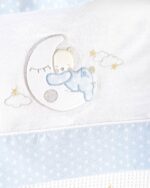 Σετ Σεντόνια Κούνιας Φανελένια Moon Swing Σιέλ 100×160 Rythmos - Image 2