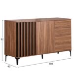 ΜΠΟΥΦΕΣ ΣΕΙΡΑ HARRY HM18006.01 ΜΕΛΑΜΙΝΗ ΦΥΣΙΚΟ ΞΥΛΟΥ-ΜΑΥΡΟ 180x40x92Υεκ. - Image 2
