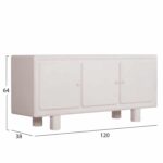 ΜΠΟΥΦΕΣ ΣΕΙΡΑ SANTORINI HM18068 MDF ΣΕ ΥΠΟΛΕΥΚΟ ΧΡΩΜΑ-3 ΠΟΡΤΕΣ 140x38x64Υεκ. - Image 2