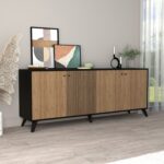 ΜΠΟΥΦΕΣ ΜΕΛΑΜΙΝΗΣ KRUDEN HM9446.11 ΜΑΥΡΟ-ΦΥΣΙΚΟ 180x40x78.6Υεκ. - Image 3
