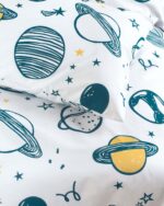 Σετ Βρεφική Παπλωματοθήκη με Μαξιλαροθήκη Saturn Λευκό 110x160εκ. Rythmos - Image 5
