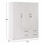 ΝΤΟΥΛΑΠΑ 3ΦΥΛΛΗ CARLY HM384.05 ΜΕ ΔΥΟ ΣΥΡΤΑΡΙΑ ΛΕΥΚΗ 150X55Χ180Υεκ. - Image 2