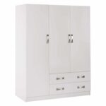 ΝΤΟΥΛΑΠΑ 3ΦΥΛΛΗ CARLY HM384.05 ΜΕ ΔΥΟ ΣΥΡΤΑΡΙΑ ΛΕΥΚΗ 150X55Χ180Υεκ.