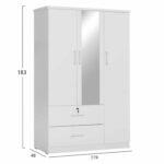 ΝΤΟΥΛΑΠΑ ΜΕ ΚΑΘΡΕΦΤΗ & ΣΥΡΤΑΡΙΑ JARRY HM2485.01 ΛΕΥΚΗ ΜΕΛΑΜΙΝΗ 119x48x183Υεκ - Image 2