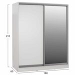 ΝΤΟΥΛΑΠΑ ADLER ΜΕΛΑΜΙΝΗΣ ΛΕΥΚΗ ΜΕ ΚΑΘΡΕΠΤΗ HM2437.03 180X60X210Υεκ. - Image 2