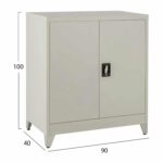 ΝΤΟΥΛΑΠΑ ΜΕΤΑΛΛΙΚΗ DURON HM11980 2-ΦΥΛΛΗ ΜΕ 2 ΑΠΟΘ.ΧΩΡΟΥΣ & ΠΟΔΙΑ-ΓΚΡΙ 90Χ40Χ100Υεκ. - Image 2