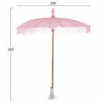 ΟΜΠΡΕΛΑ ΜΠΑΛΙΝΕΖΙΚΗ ΜΑΚΡΑΜΕ ΡΟΖ ΞΥΛO TEAK Φ200X260εκ. HM6035.04 - Image 2