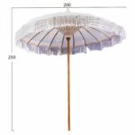 ΟΜΠΡΕΛΑ ΜΠΑΛΙΝΕΖΙΚΗ ΜΑΚΡΑΜΕ ΜΠΕΖ ΞΥΛO TEAK Φ200X250εκ. HM6035.01 - Image 2
