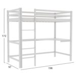 ΠΑΙΔΙΚΟ ΚΡΕΒΑΤΙ ΚΟΥΚΕΤΑ ΜΕ ΓΡΑΦΕΙΟ AKRON HM702.03 ΞΥΛΟ ΠΕΥΚΟΥ ΛΕΥΚΟ-ΣΤΡΩΜΑ 90x190εκ - Image 3