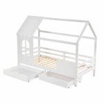 ΠΑΙΔΙΚΟ ΚΡΕΒΑΤΙ τ.MONTESSORI ΜΕ ΣΥΡΤΑΡΙΑ DOMER HM710.03 ΞΥΛΟ ΠΕΥΚΟΥ ΛΕΥΚΟ-ΣΤΡΩΜΑ 90x190εκ - Image 4