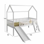 ΠΑΙΔΙΚΟ ΚΡΕΒΑΤΙ τ.MONTESSORI ΜΕ ΤΣΟΥΛΗΘΡΑ PHYLLIS HM701.03 ΞΥΛΟ ΠΕΥΚΟΥ ΛΕΥΚΟ ΓΙΑ 90x190εκ - Image 3