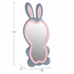 ΠΑΙΔΙΚΟΣ ΚΑΘΡΕΦΤΗΣ ΔΑΠΕΔΟΥ BUNNY HM4489.02 MDF ΡΟΖ & ΜΠΛΕ-ΜΑΥΡΟ STAND 80x162Υεκ. - Image 2