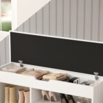 ΠΑΠΟΥΤΣΟΘΗΚΗ ΜΕ ΚΑΘΙΣΜΑ ROMIR HM2478.03 ΜΕΛΑΜΙΝΗ ΛΕΥΚΗ-KΑΘΙΣΜΑ PU ΛΕΥΚΟ 100x30x44Υ - Image 6