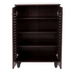ΠΑΠΟΥΤΣΟΘΗΚΗ-ΝΤΟΥΛΑΠΑ PROLLY HM9608.01 ΜΕΛΑΜΙΝΗ WENGE-2ΠΟΡΤΕΣ-4ΡΑΦΙΑ 60x34x88Υεκ. - Image 4