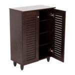 ΠΑΠΟΥΤΣΟΘΗΚΗ-ΝΤΟΥΛΑΠΑ PROLLY HM9608.01 ΜΕΛΑΜΙΝΗ WENGE-2ΠΟΡΤΕΣ-4ΡΑΦΙΑ 60x34x88Υεκ. - Image 5